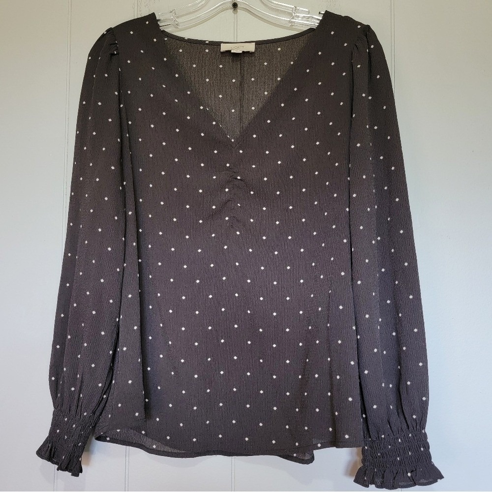 LOFT Polka Dot‎ V-Neck Blouse